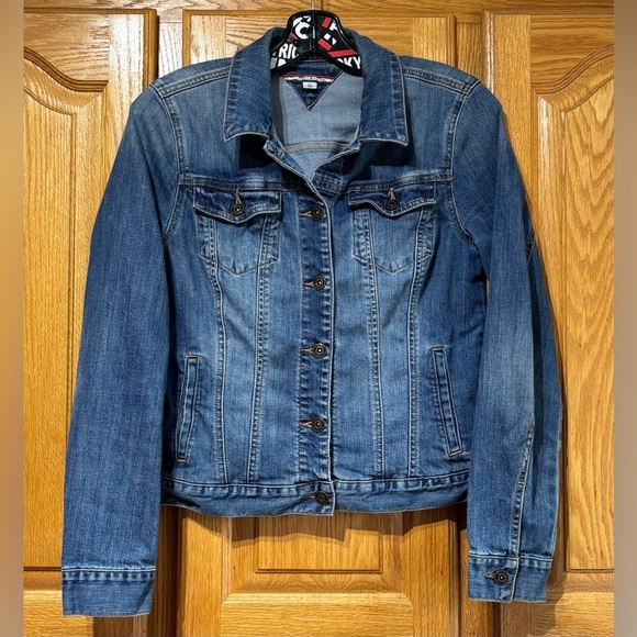Tommy Hilfiger Classic Blue Women's Short Denim Jean Jacket Small - Picture 2 of 5
